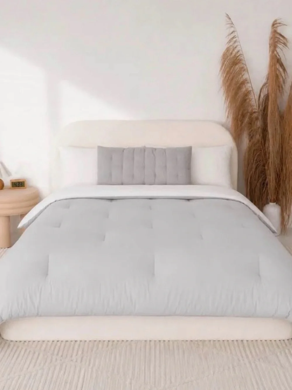 Plush Reversible Gray and White Comforter - Mellow Brand